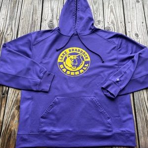 Men’s Badger Sport Lake Braddock Bruins Baseball Purple Long Sleeve Hoodie XL